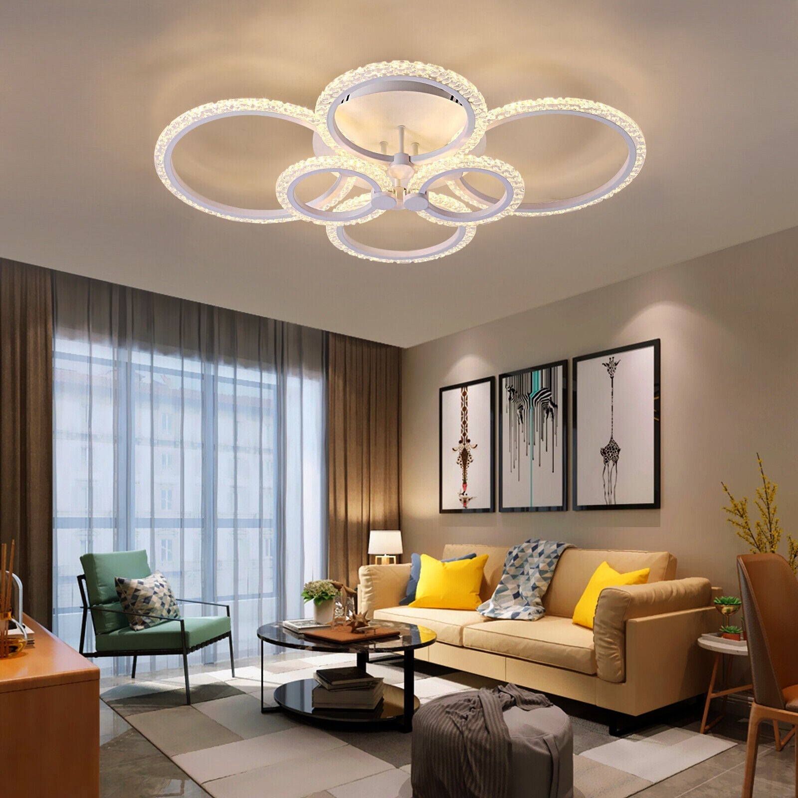 LED осветително тяло 4+2 CIRCLE BUBBLES Еквивалент 800W Дистанционно управление