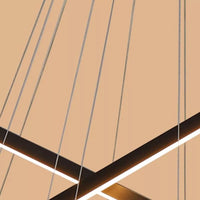 LED осветително тяло 9 Geometric BLACK Lines висящо еквивалент 1200W 300CM