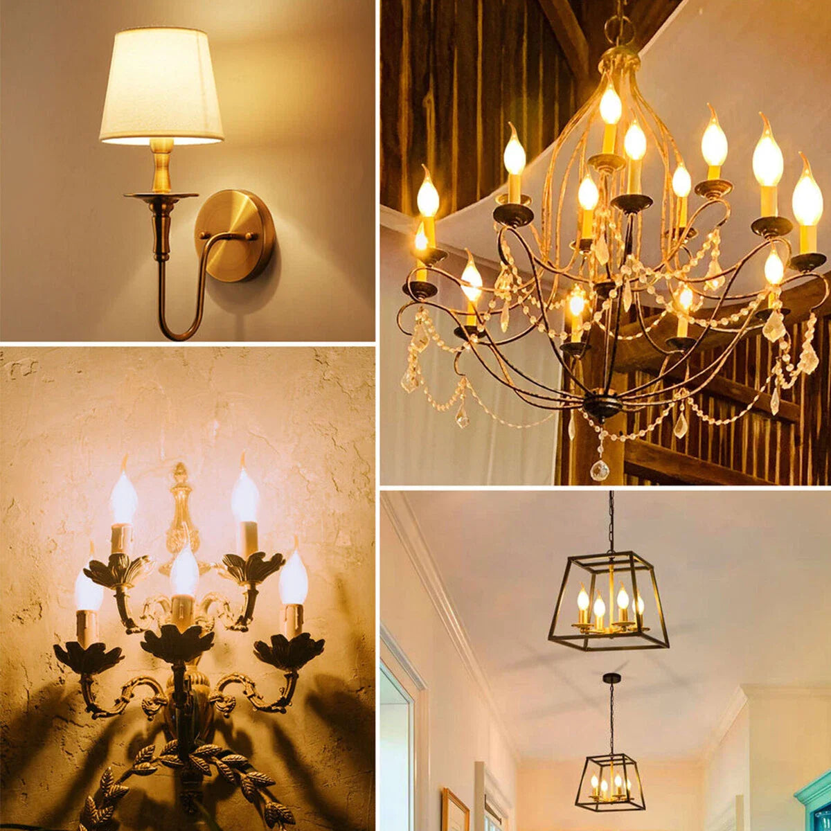 LED крушка E14 4W Филамент Пламък Прозрачна