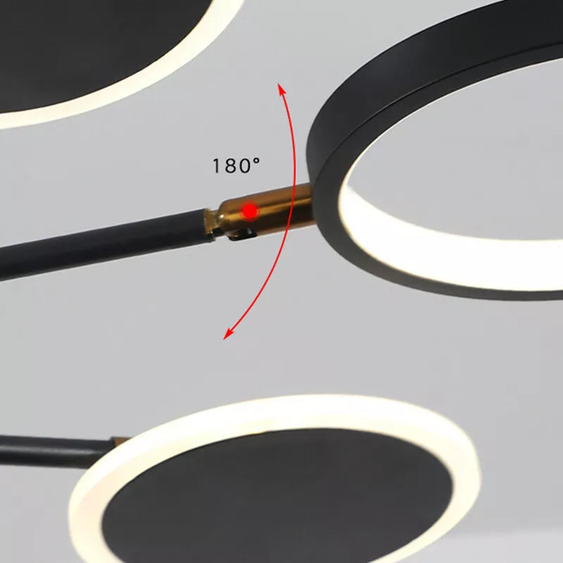 LED осветително тяло Gambit Black 4+4+1 Регулируеми рамена Еквивалент 600W С дистанционно управление