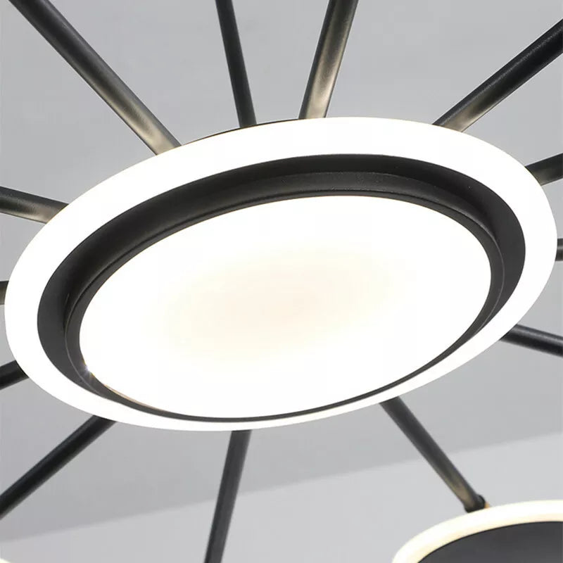 LED осветително тяло Gambit Black 4+4+1 Регулируеми рамена Еквивалент 600W С дистанционно управление