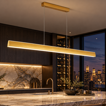 LED осветително тяло висящо Gold 120cm линейно, еквивалент 400W, с дистанционно