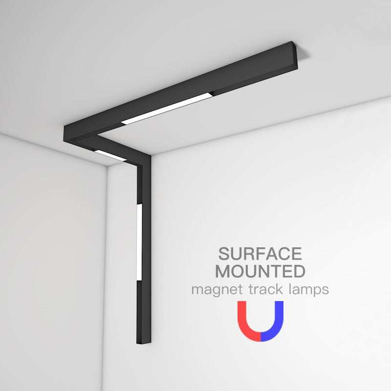 LED спот 25W 90cm магнитен линеен матов черен