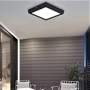 LED спот 24W квадратен черен / 283x283mm / повърхностен
