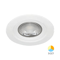 Вграден LED спот 7W CCT с 3 вида светлина, кръгъл, бял, за външна употреба IP54