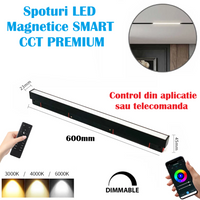 LED спот 20W 60cm магнитен SMART CCT черен линеен мат дистанционно