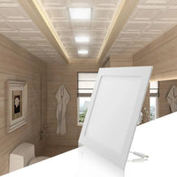 LED спот 24W Slim квадратен бял / 292x292mm / вграден