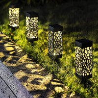 Stalp Led Gradina Cu Incarcare Solara Web Stalpisor Ornamental Solar / Neagra Alb Cald Light
