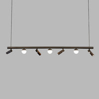 LED осветително тяло тип пендел MELI Black с абажур и 4 спота, еквивалент 150W, с дистанционно