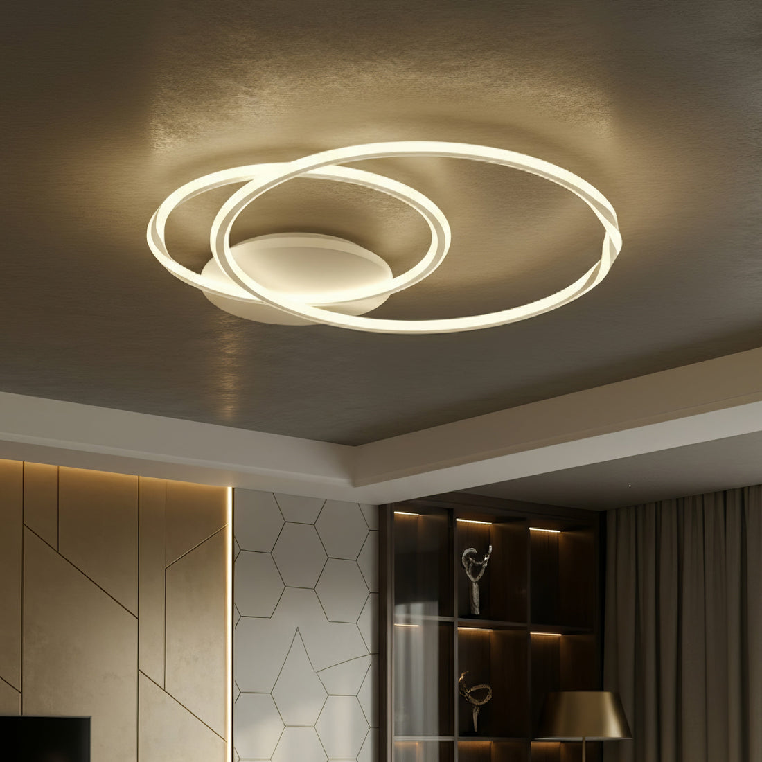 Осветително тяло LED 2 WHITE CIRCLE Еквивалент 600W Дистанционно