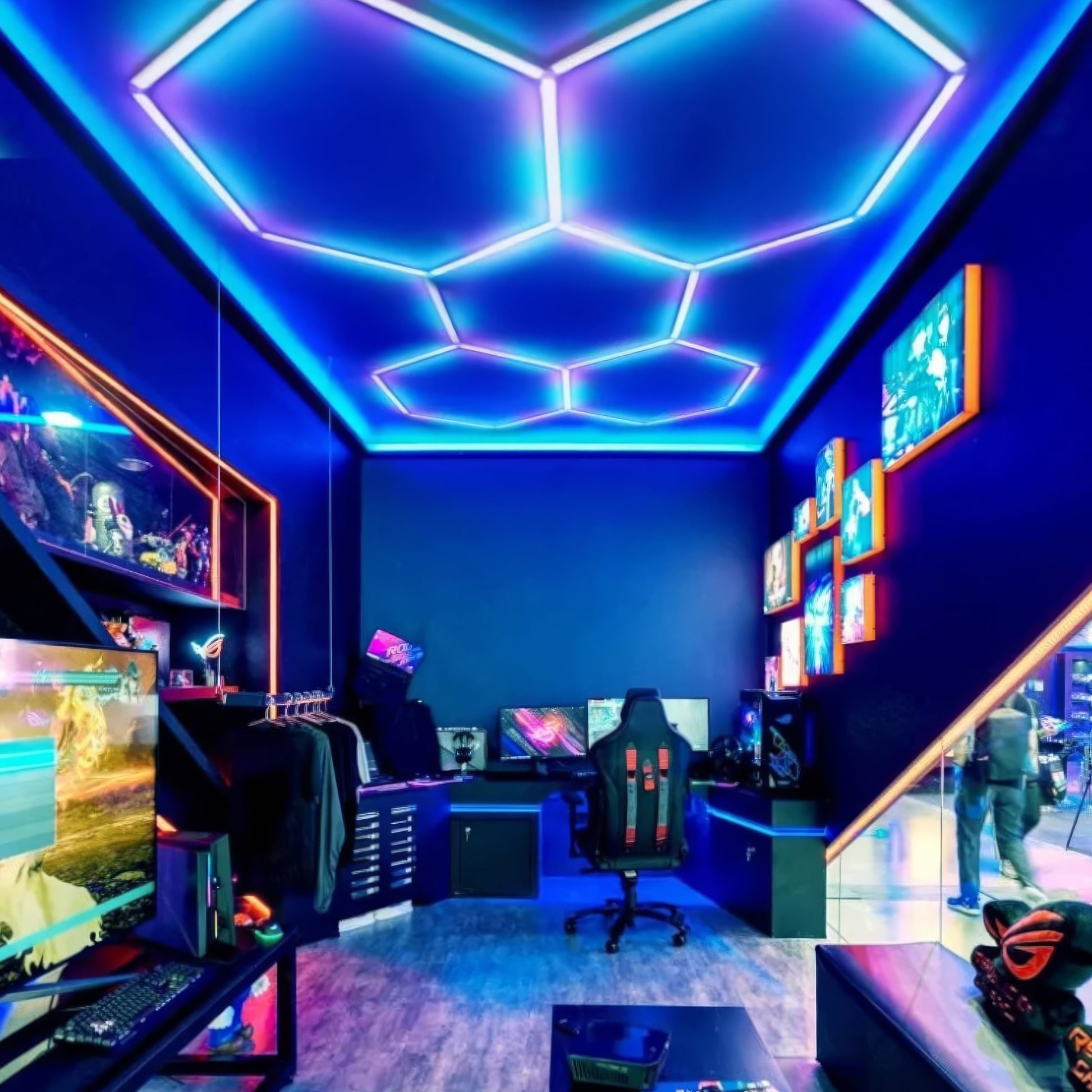LED плафон тип шестоъгълник HoneyComb 235x162CM еквивалент 400W
