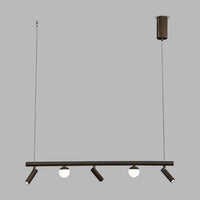LED осветително тяло тип пендел MELI Black с абажур и 3 спота, еквивалент 90W, с дистанционно