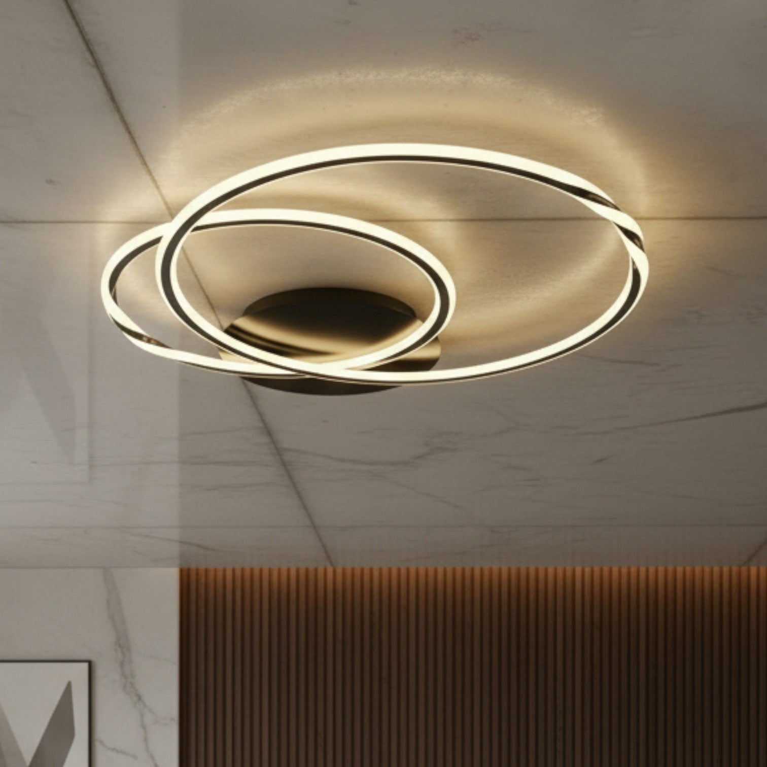 LED осветително тяло 2 BLACK CIRCLE Еквивалент 600W Дистанционно управление