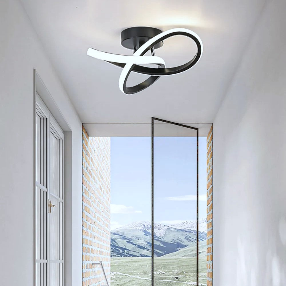 Lustra Led 48W Two Rings Black Echivalent 200W Lighting Fixtures