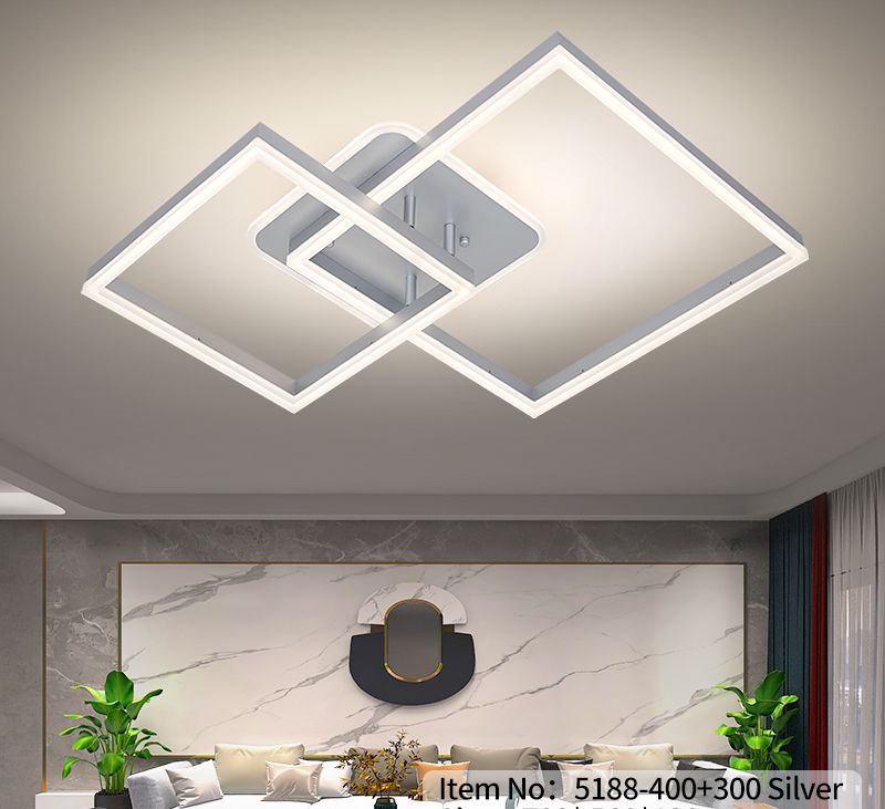Осветително тяло LED TWO SQUARE SILVER Еквивалент 600W Дистанционно управление