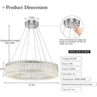LED осветително тяло висящо ALESSO Cristal Silver еквивалент 400W