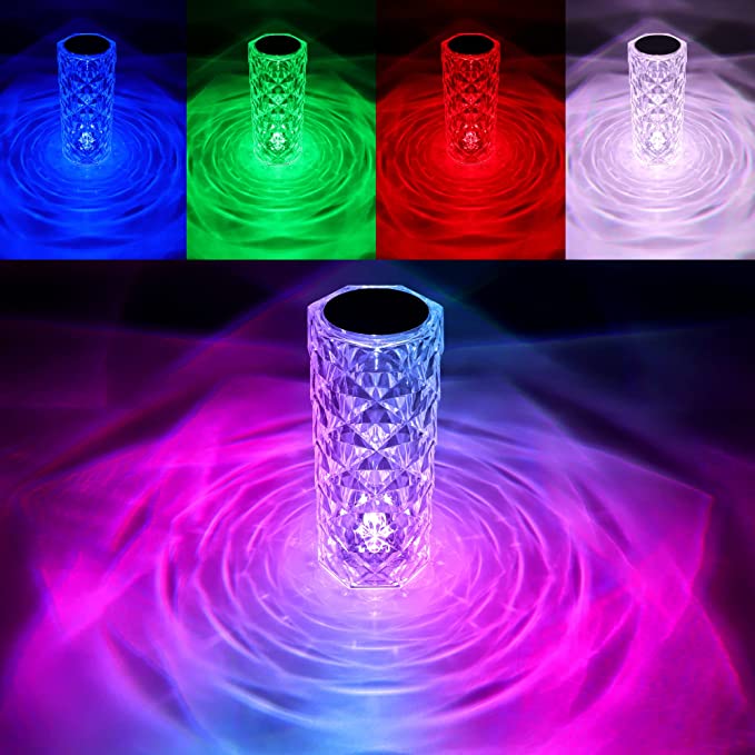 Декоративна LED нощна лампа с докосване, многоцветна RGB Crystal Flow