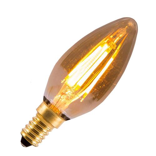 LED крушка E14 4W 1700K филамент свещ опушена димираща