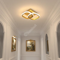 Lustra LED Double Square Auriu Echivalent 200W