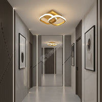 Lustra LED Double Square Auriu Echivalent 200W