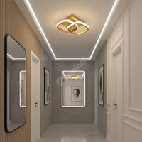 Lustra LED Double Square Auriu Echivalent 200W