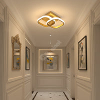 Lustra LED Double Square Auriu Echivalent 200W